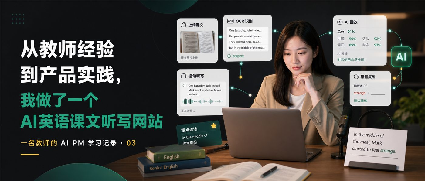 AI 英语课文听写网站项目封面