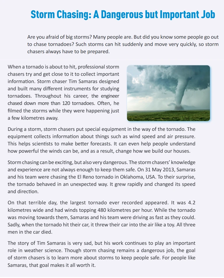 人教版拓展阅读 Storm Chasing 的完整页面